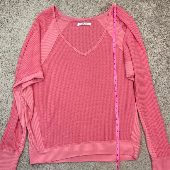 Free People Santa Clara Thermal Slouchy Top in Prairie Rose Size Large, OB967840 - Picture 13 of 16